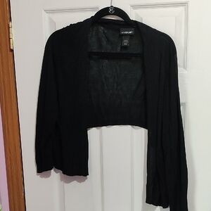 Lane Bryant Black Cropped Open-Front Shrug